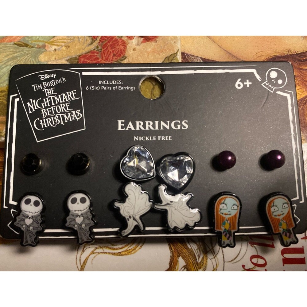 NEW! Nightmare Before Christmas Earrings Set-6 pairs-Disney-Sally-Jack-Zero